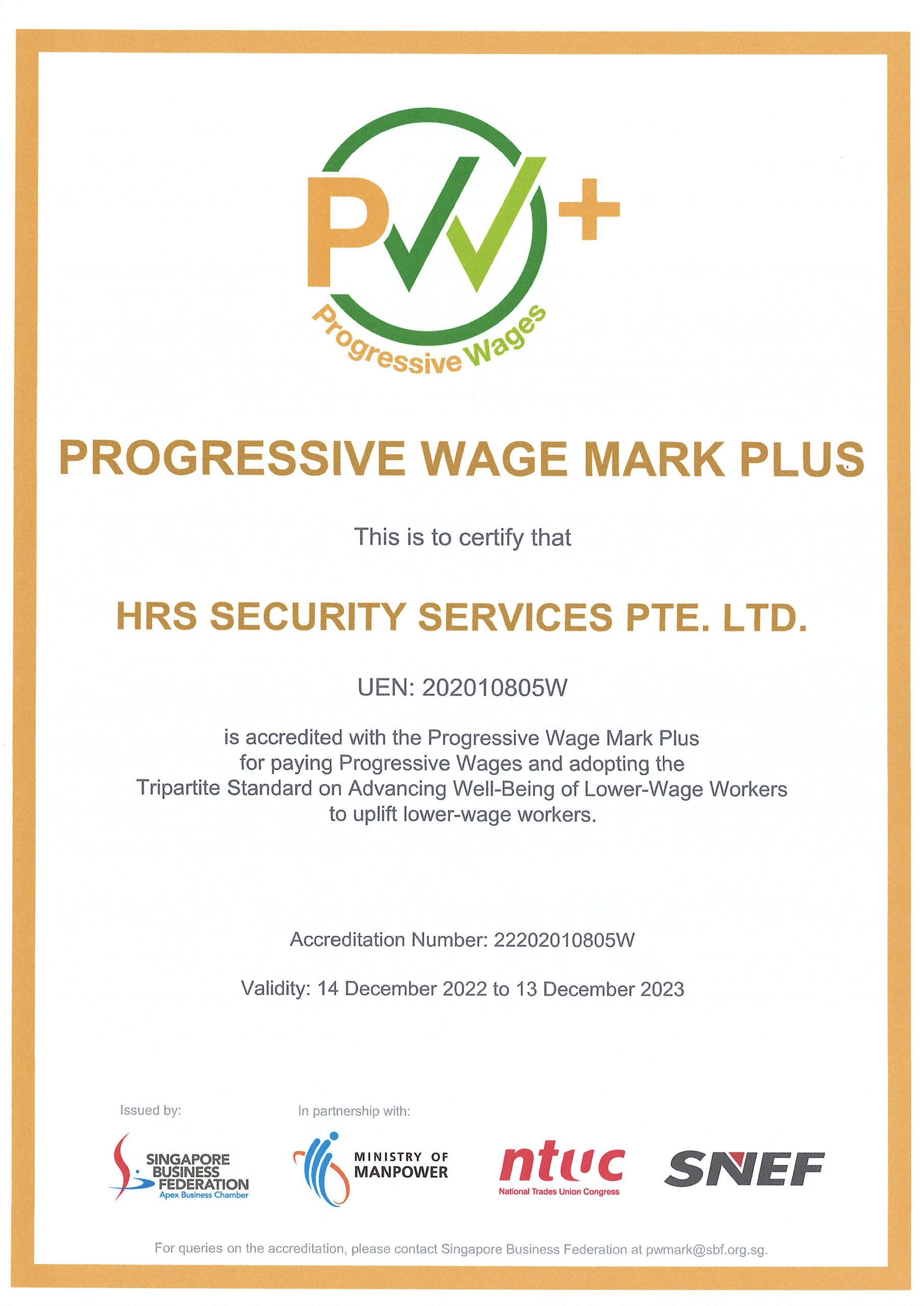 PW Mark Plus Accreditation by the Tripartite Partners